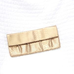 Gold Snake Skin Clutch